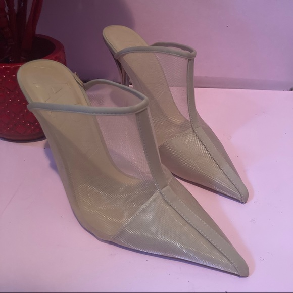 Zara Nude Mesh Mules Size 40 - Picture 4 of 11